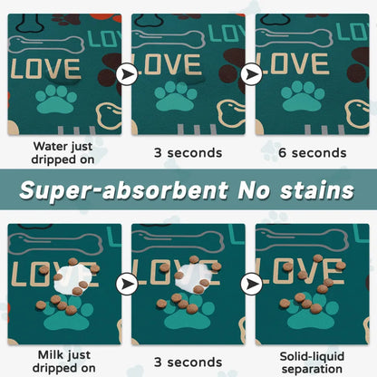 VIKAMA Pet Placemat | Non-Slip Waterproof Feeding Mat for Cats & Dogs